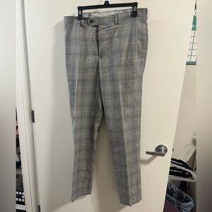 3️⃣for50 Men’s Tallia Gray Blue Plaid Dress Pants Trousers 32 Business Casual